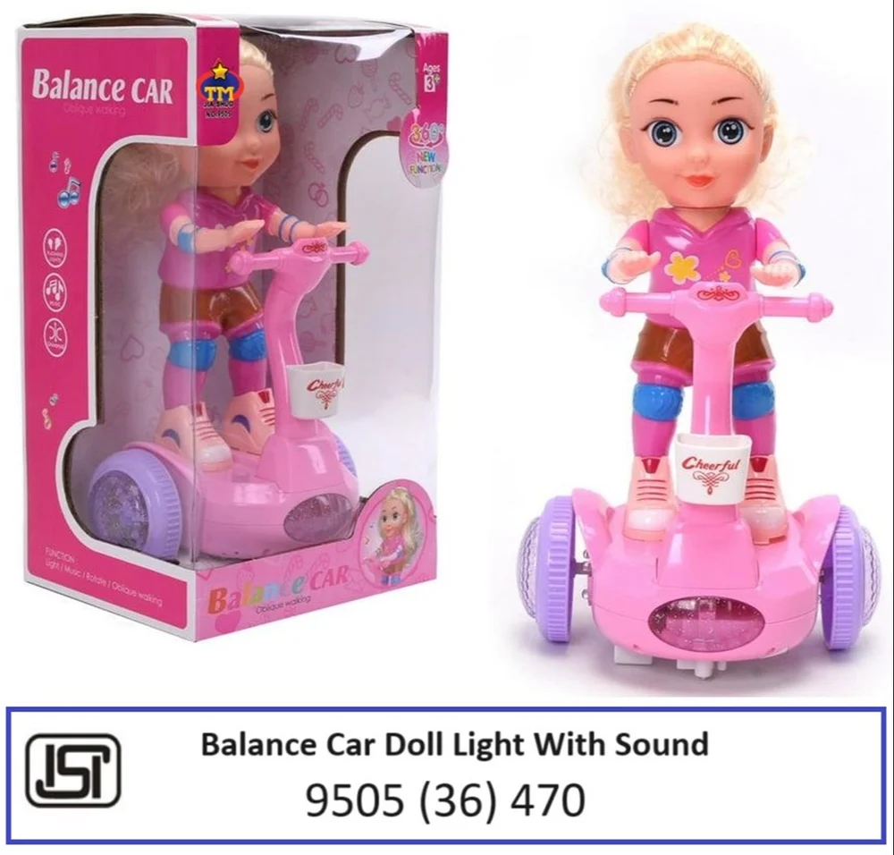 Plastic Multicolor Battery Operated Stunt Balance Car With Doll