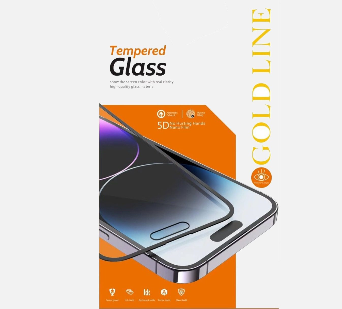 Gold Line Tempered Glass S23/S22/ Ultra Privacy